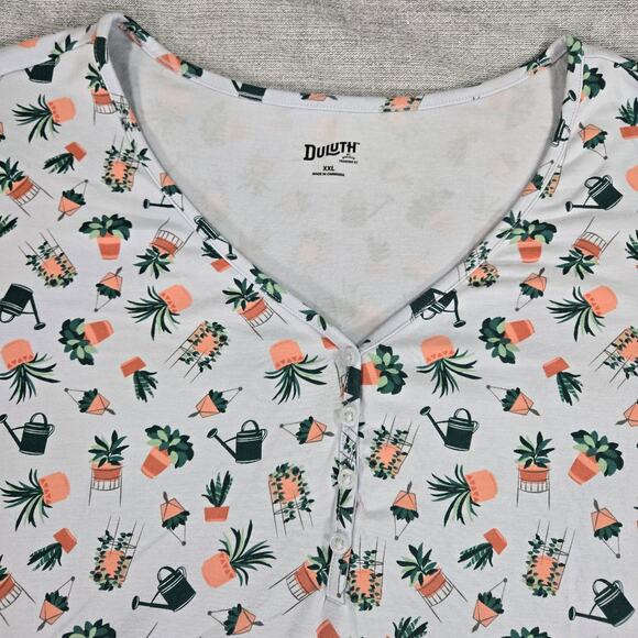 Duluth Trading Wom XXL Long Sleeve Top Gardening Plants Succulents Lounge Shirt - Picture 6 of 10